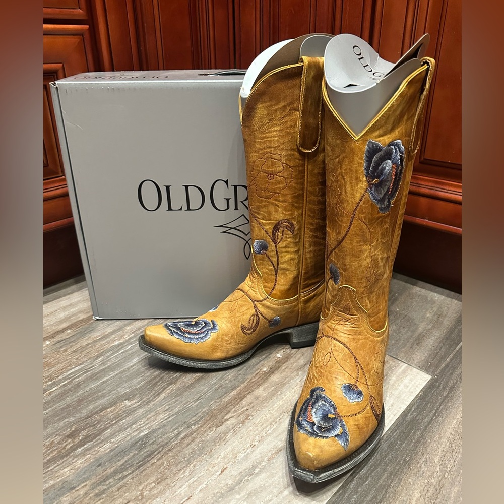 Old Gringo Marsha Butter Cowboy Boots Floral Embroidery Flower Western Rare - Picture 4 of 8